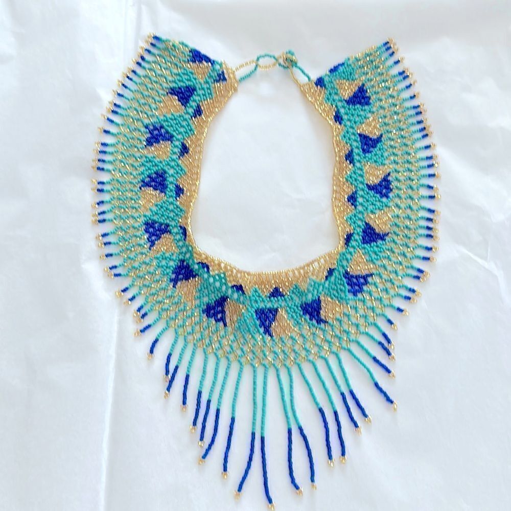 Boho Seed Bead Fringe Choker Handmade in Honduras